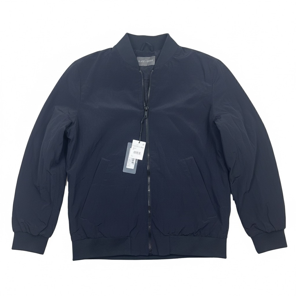 Slate & Stone Nylon Ripstop Bomber Jacket Navy Blue Size Large NWT